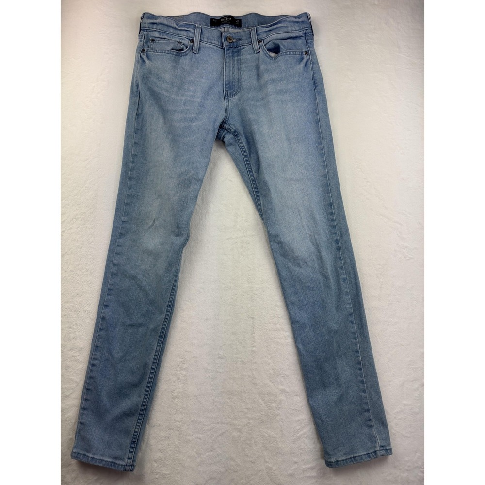 Hollister Jeans Mens 30x32 Blue Denim Skinny Slim Fit Epic Flex Light Wash